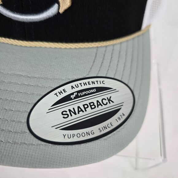 Hooey Trucker Hat Strap Roughy 4031T-BKWH Black White Tan Wht Logo Snapback NWT - Picture 5 of 12